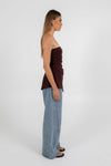 Darcie Strapless Top - Chocolate