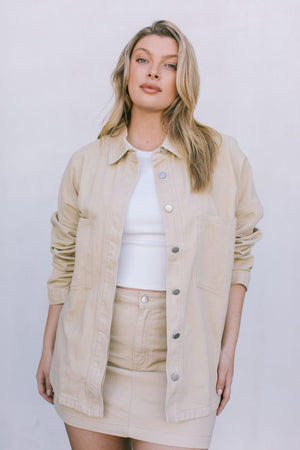 DISPATCH 07.05.25 - Erin Mini Denim Skirt - Sand