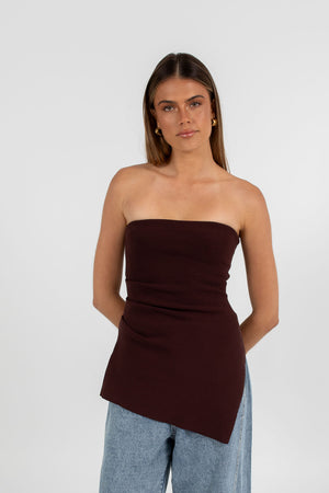 Darcie Strapless Top - Chocolate
