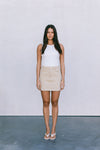 DISPATCH 07.05.25 - Erin Mini Denim Skirt - Sand