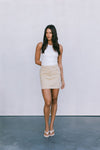 DISPATCH 07.05.25 - Erin Mini Denim Skirt - Sand