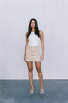 DISPATCH 07.05.25 - Erin Mini Denim Skirt - Sand