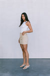DISPATCH 07.05.25 - Erin Mini Denim Skirt - Sand