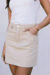 DISPATCH 07.05.25 - Erin Mini Denim Skirt - Sand