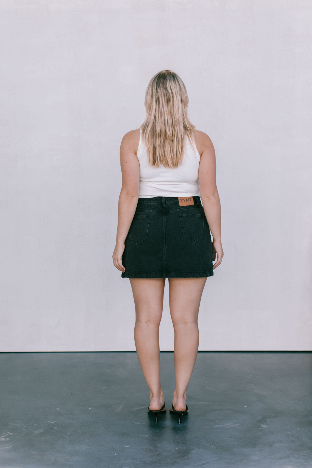 Erin Mini Denim Skirt Washed Black