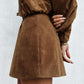 Gina Skirt - Tan Suede Look