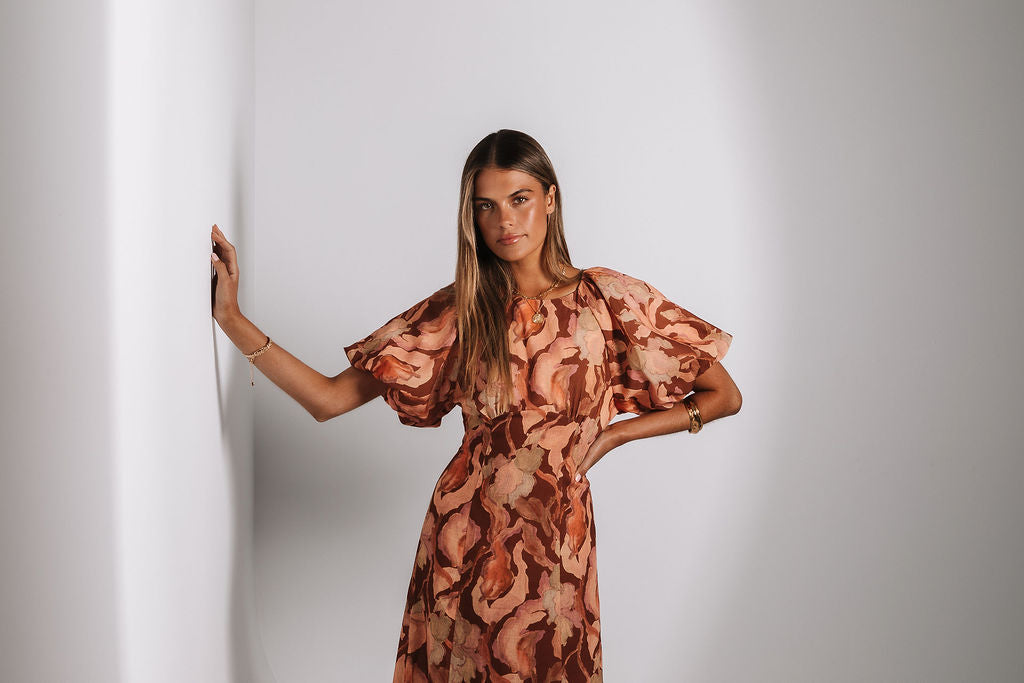 COMING SOON - Layne Midi Dress - Daydream Print