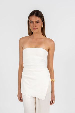 Darcie Strapless Top Cream