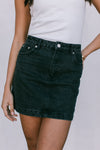 DISPATCH 07.05.25 - Erin Mini Denim Skirt - Washed Black