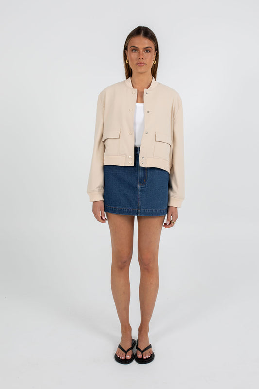 Quinie Bomber Jacket - Cream