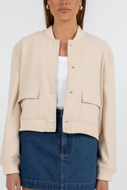 Quinie Bomber Jacket - Cream
