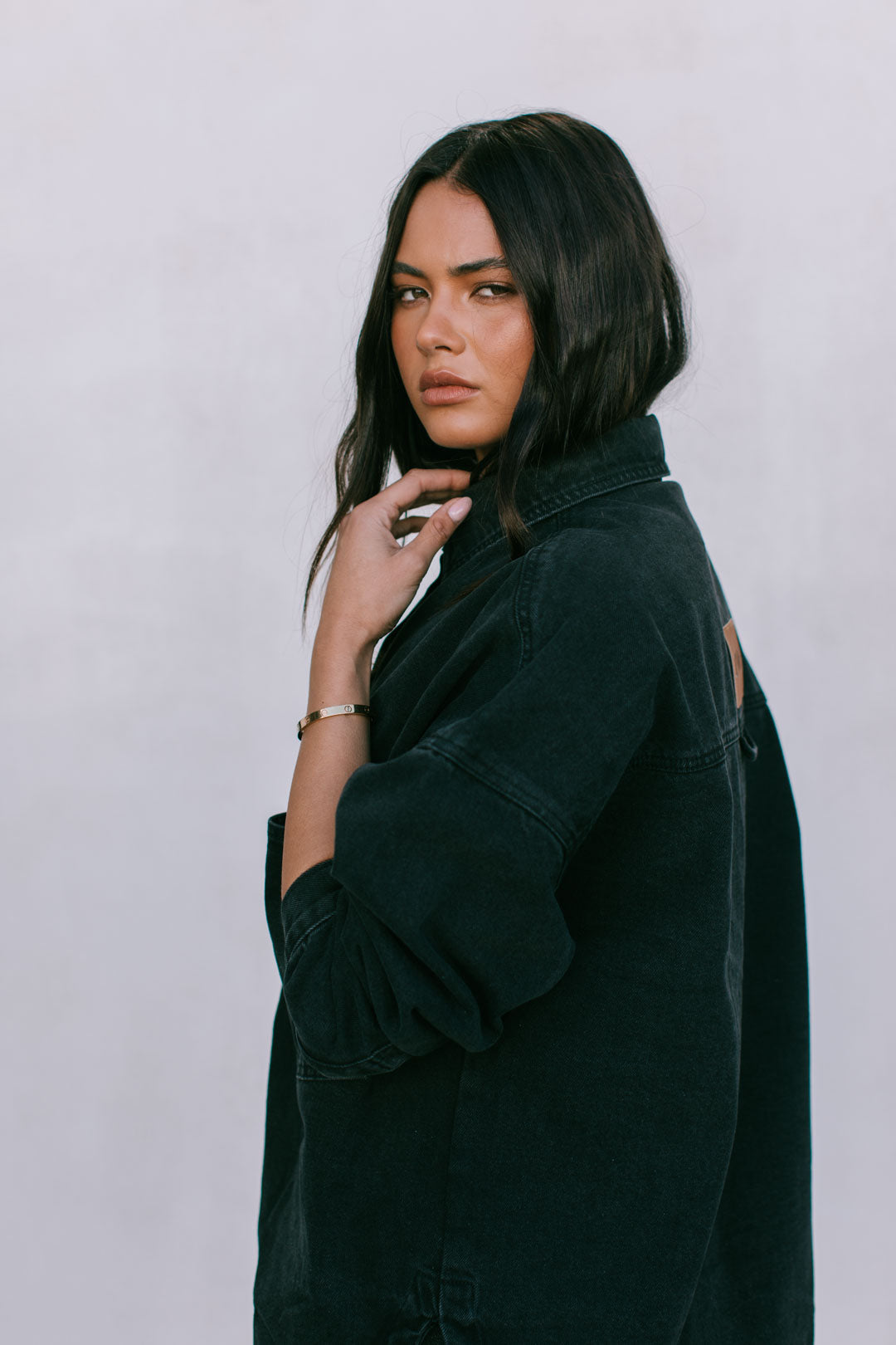 Ilou Denim Shirt Washed Black