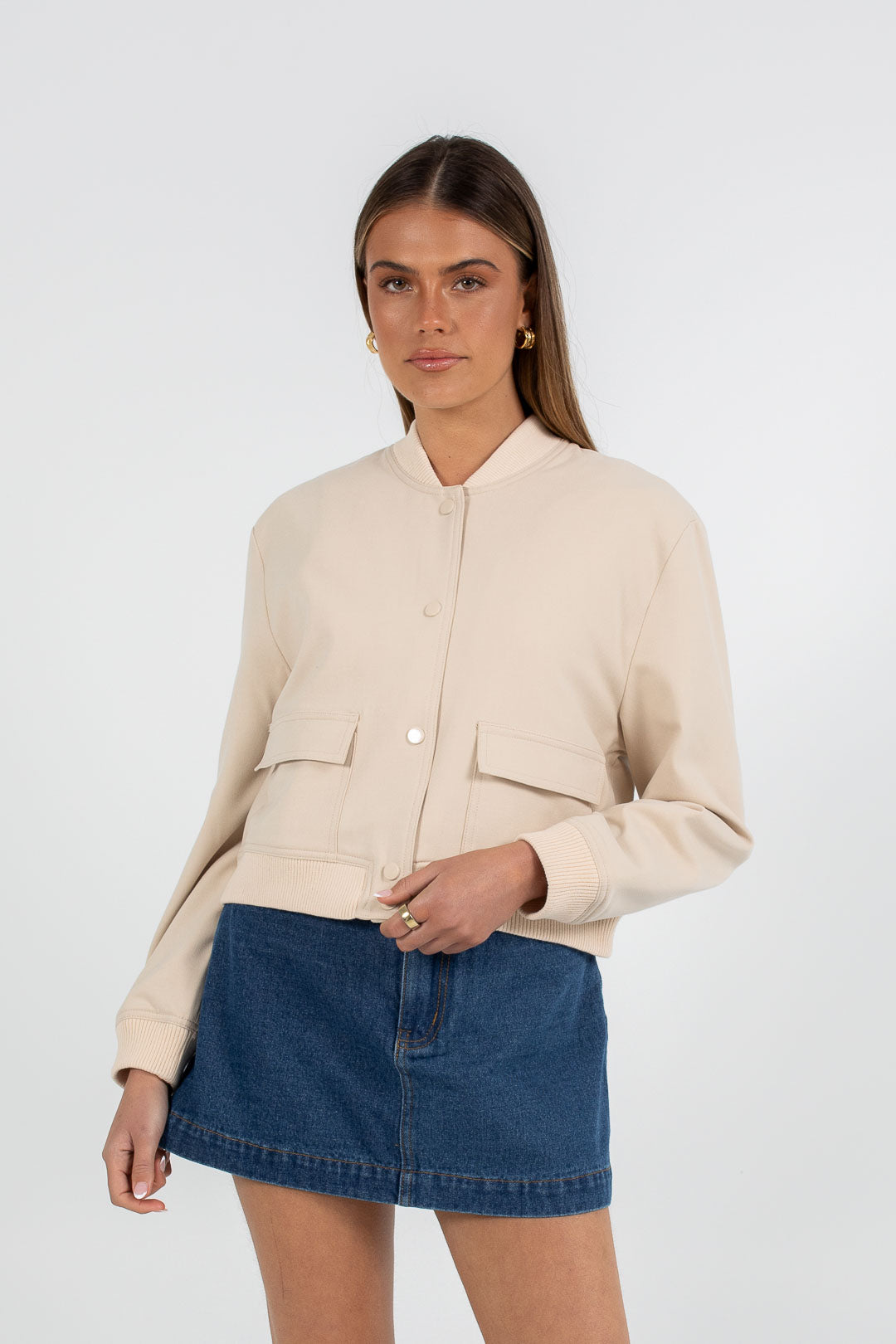 COMING SOON - Quinie Bomber Jacket - Cream