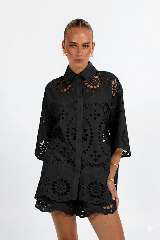 Yueli Short Black Sicily Lace