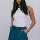 DISPATCH 07.05.25 - Jackie Denim Skort - Dark Blue Wash