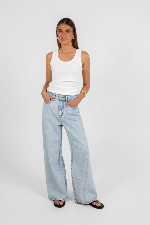 COMING SOON - Elissa Baggy Jean - Light Mineral Wash