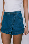 DISPATCH 07.05.25 - Jackie Denim Skort - Dark Blue Wash