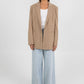 Quade Tailored Blazer - Beige Pinstripe