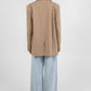 Quade Tailored Blazer - Beige Pinstripe