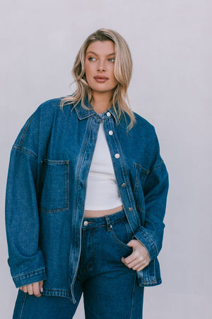 DISPATCH 07.05.25 - Janey Wide Leg Jeans - Dark Blue Wash