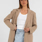 Quade Tailored Blazer - Beige Pinstripe