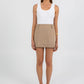 Jolie Mini Skirt - Beige Pinstripe