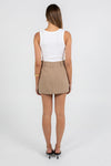 Jolie Mini Skirt - Beige Pinstripe
