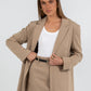 Jolie Mini Skirt - Beige Pinstripe