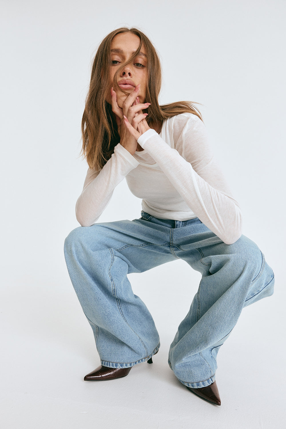Janey Baggy Leg Jeans Light Vintage