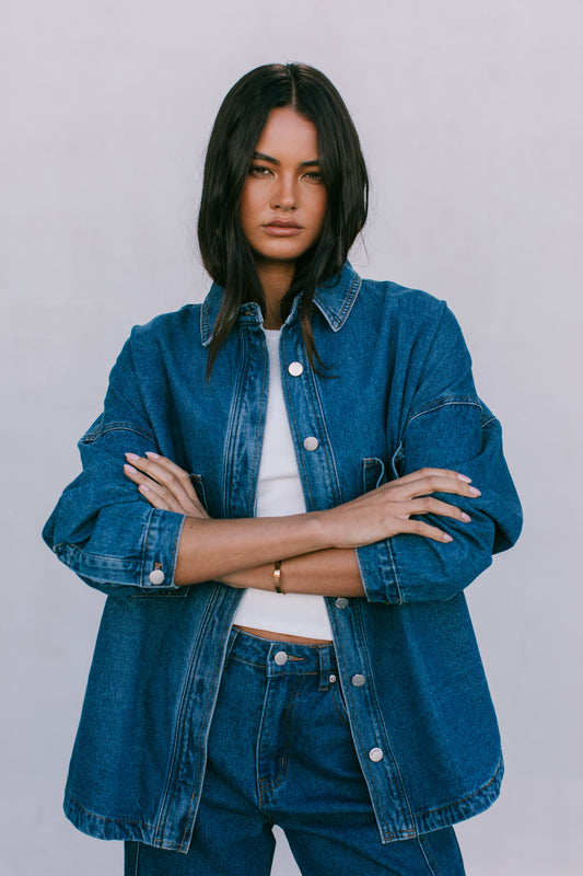 Ilou Denim Shirt - Dark Wash Blue