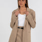 Quade Tailored Blazer - Beige Pinstripe