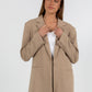 Quade Tailored Blazer - Beige Pinstripe