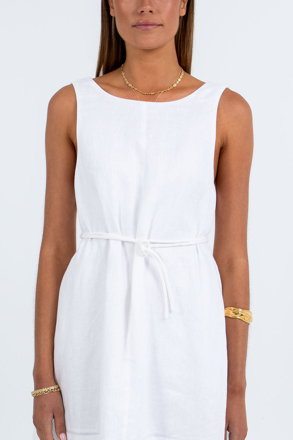 Lari Mini Linen Dress White