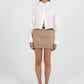 Jolie Mini Skirt - Beige Pinstripe