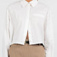 Jolie Mini Skirt - Beige Pinstripe