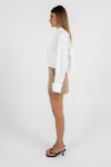 Lacey Cropped Shirt - White