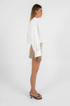 Lacey Cropped Shirt - White