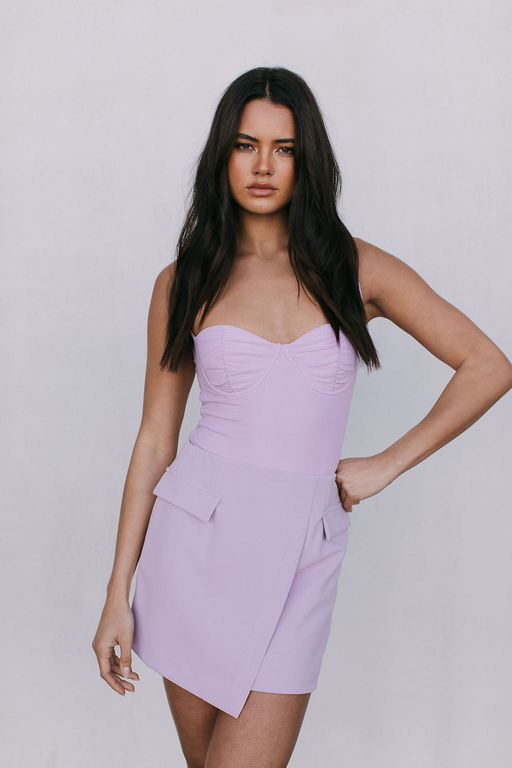 Pip Bodysuit - Pastel Lilac Mesh