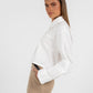 Jolie Mini Skirt - Beige Pinstripe