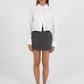 COMING SOON - Jolie Mini Skirt - Charcoal Grey Pinstripe
