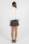 COMING SOON - Jolie Mini Skirt - Charcoal Grey Pinstripe