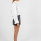 COMING SOON - Jolie Mini Skirt - Charcoal Grey Pinstripe