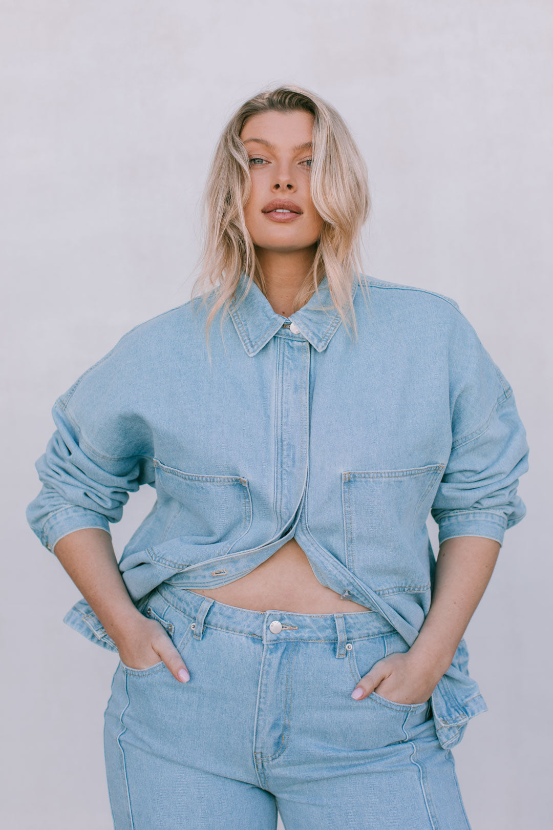 Janey Wide Leg Jeans Light Blue Wash