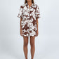 Ballie Short - Chocolate Brown/Cream Floral Print