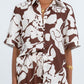 Petra Shirt - Chocolate Brown/Cream Floral Print