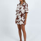 Ballie Short - Chocolate Brown/Cream Floral Print