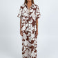 Matera Pants - Chocolate Brown/Cream Floral Print