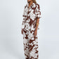Petra Shirt - Chocolate Brown/Cream Floral Print