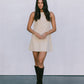 Blaire Mini Denim Dress - Sand