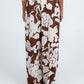 Matera Pants - Chocolate Brown/Cream Floral Print